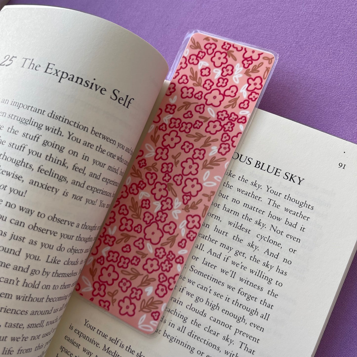 Pink Flower Pattern - Bookmark