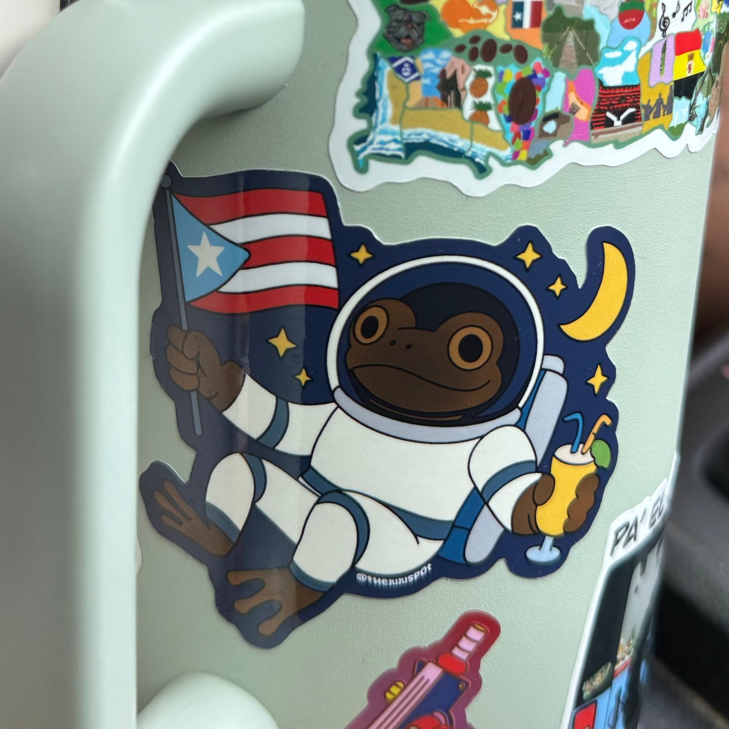83 - Boricua en la luna Sticker