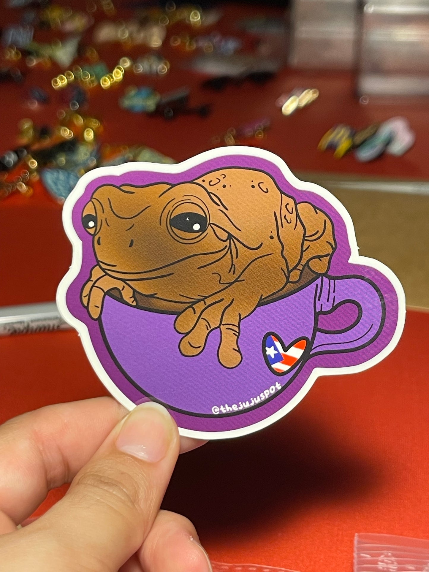 68 - Sapo concho con café Sticker