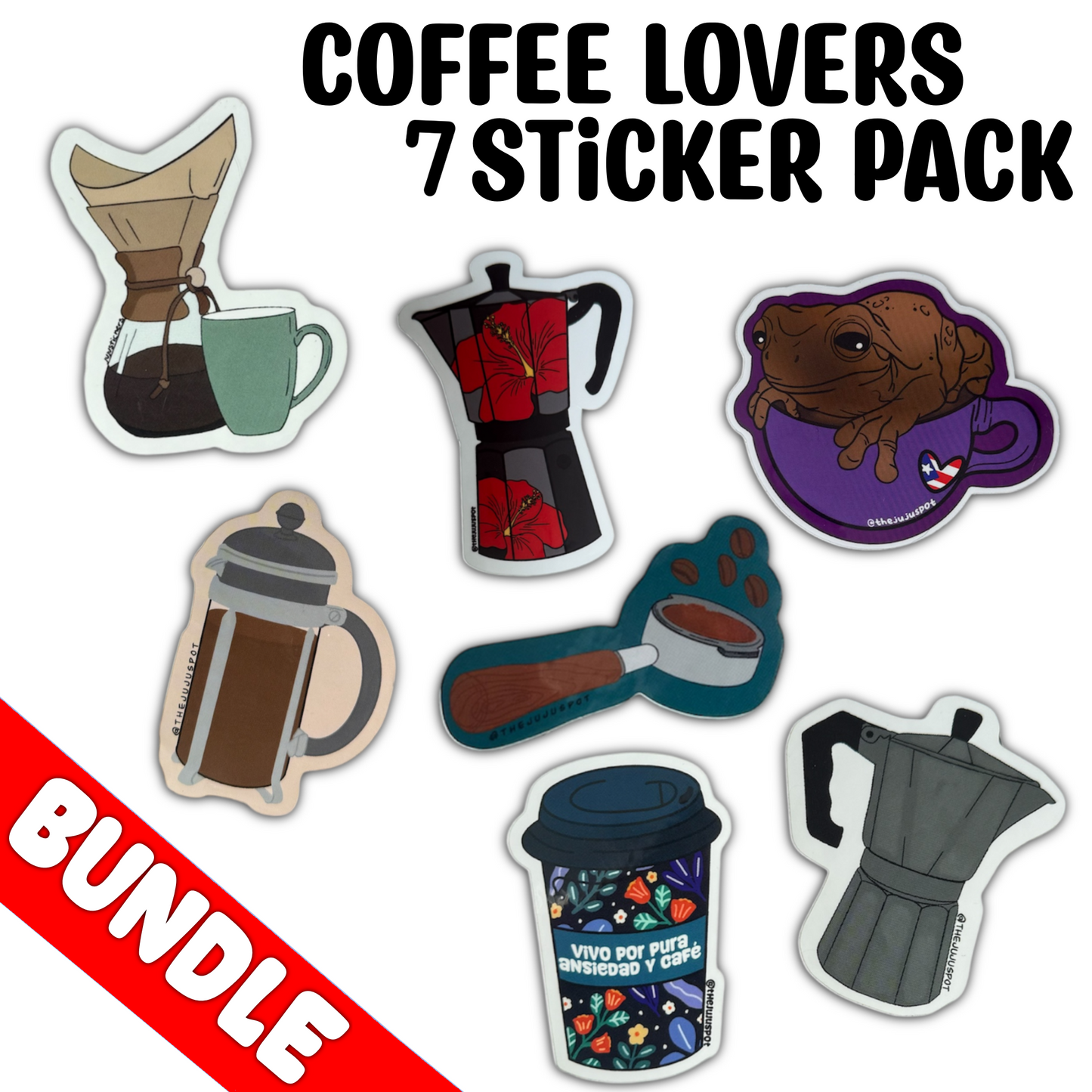 Coffee Lover 7 Sticker Pack