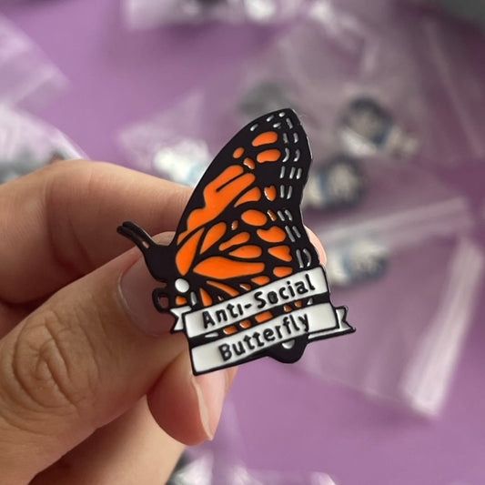 Anti Social Butterfly - Enamel Pin